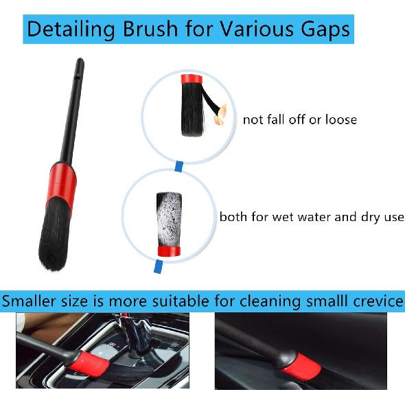 Car Interior Duster Detail Brushes, Soft Bristles Brush Car Accessories For Cleaning Dashboard Air Vent Crevice, Detailing Dusting Tool Kit For Auto