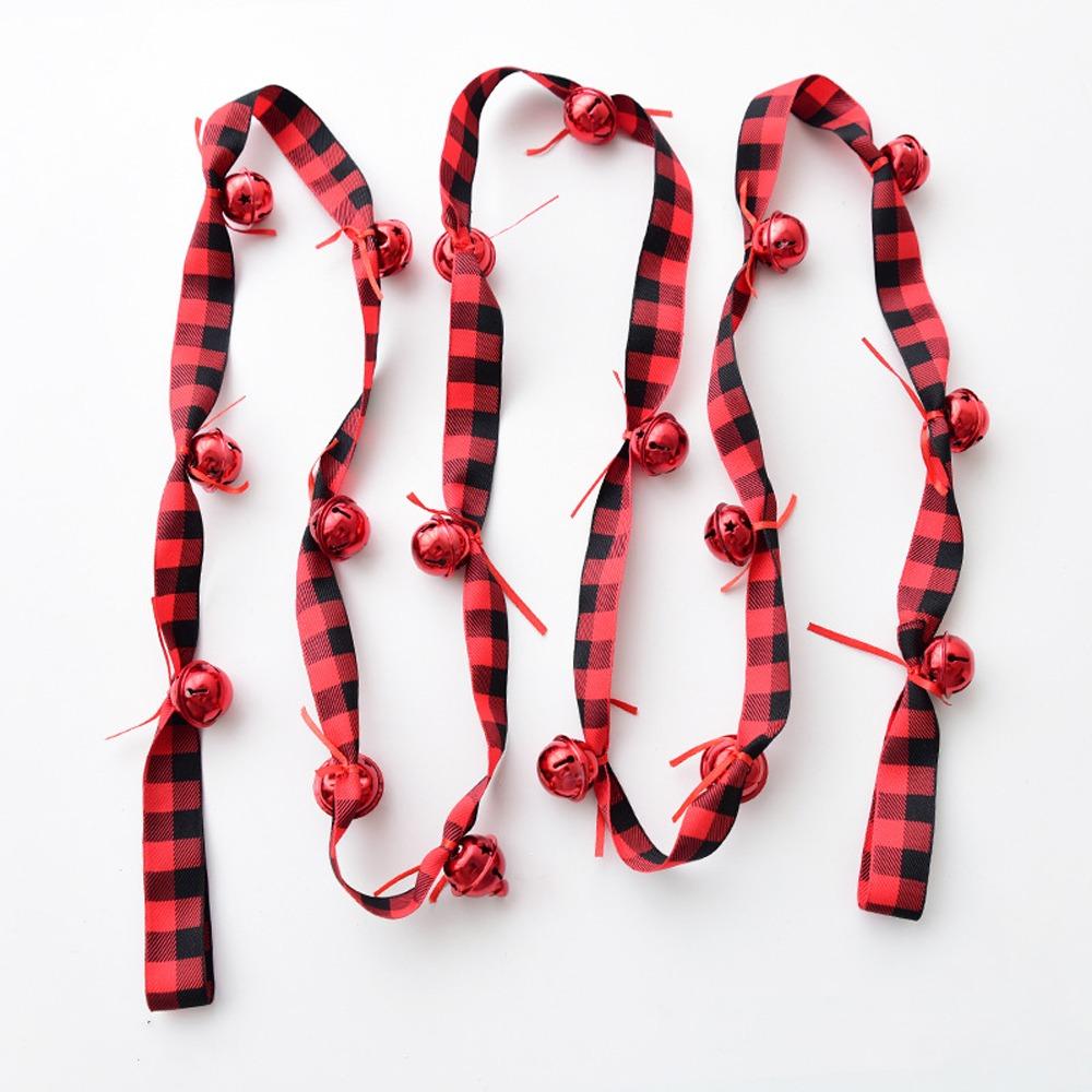 Red Ribbons Bell Pendants 2.7m Xmas Tree Hanging Bells  Festive Atmosphere