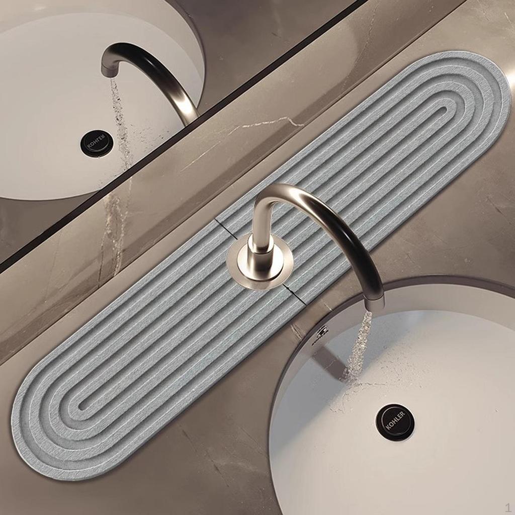 Faucet Mat for Kitchen Sink, Reusable Water Absorbent Counter Protector Home and Restaurant