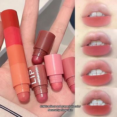 Korea Crayon Lipstick 4 Colors Matte Lipstick Waterproof Long-lasting Color Lip Glaze