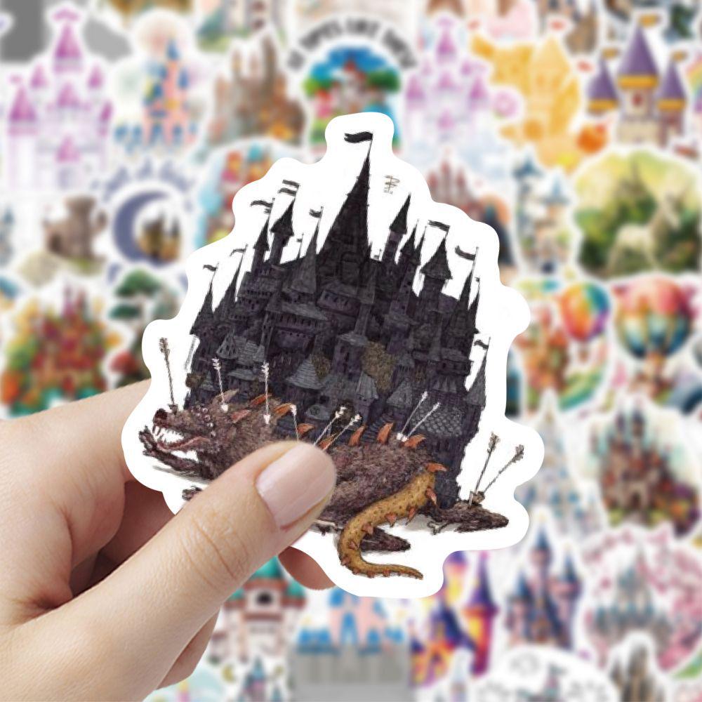 60 Cartoon Fairy Tale Castle Stickers - Princess, DIY, Waterproof, Student Journal Material