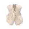 Women's White Faux Fur Vest Luxury Fluffy Sleeveless Winter Warm Waistcoat