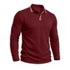 Men S Long Sleeve Polo Shirt Vintage Jacquard Solid Color Casual Top