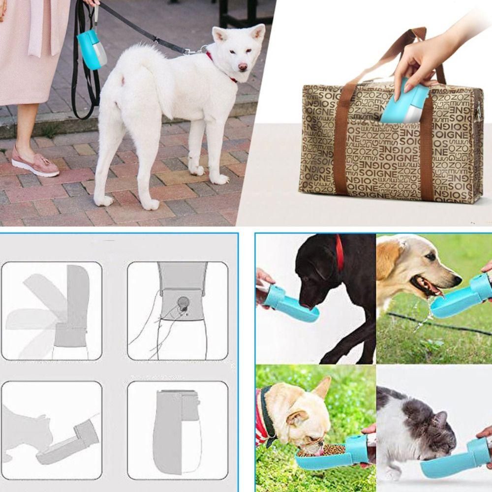 Foldable Pet Walking Feeder 300ml Pet Water Dispenser Multi-use Pet Dog Water Bottle  Kitten