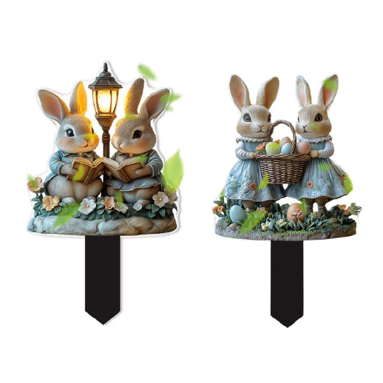 Weather Proof Rabbit Yard Art Garden Stake Ornament For Easter Parties And Event Seasonal Celebration Accessory