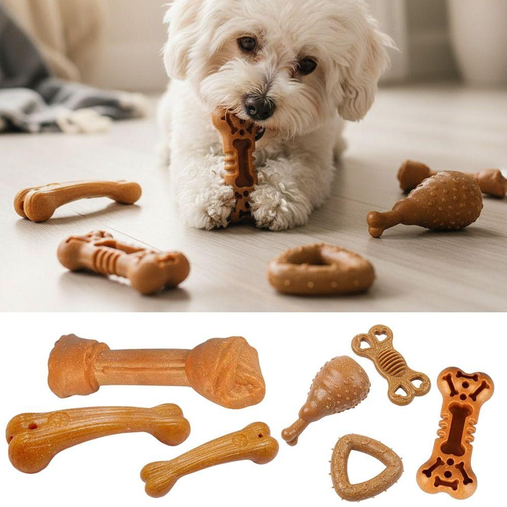 Bone Chicken Leg Shaped Pet Chew Toy Chew-resistant Dog Molar Toy For Small Medium Dogs