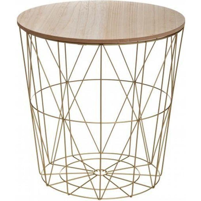 Table café déco métal Kumi Atmosphera - Couleur: Table Kumi Gold-Gold$Jaune