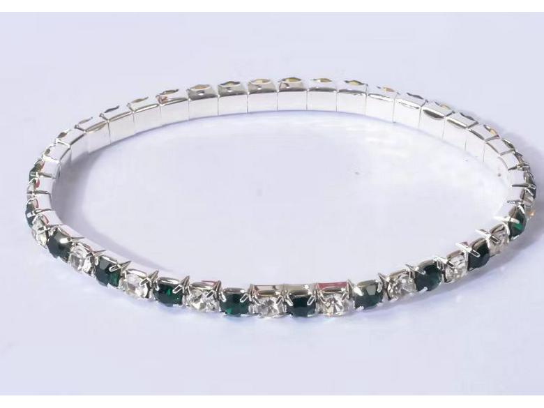 Trendy Multi-Color Diamond Single Row Elastic Bracelet for Women