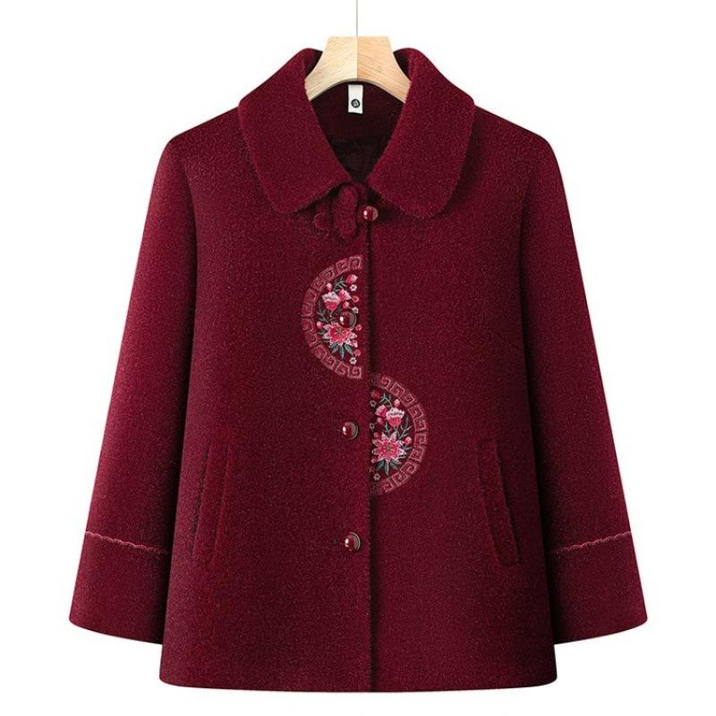 Grandma winter woolen coat plush warm new old man mother mink top old lady clothes