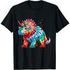 Tie Dye Color Triceratops Tie Dyed Dinosaur Prehistoric Dino T-Shirt