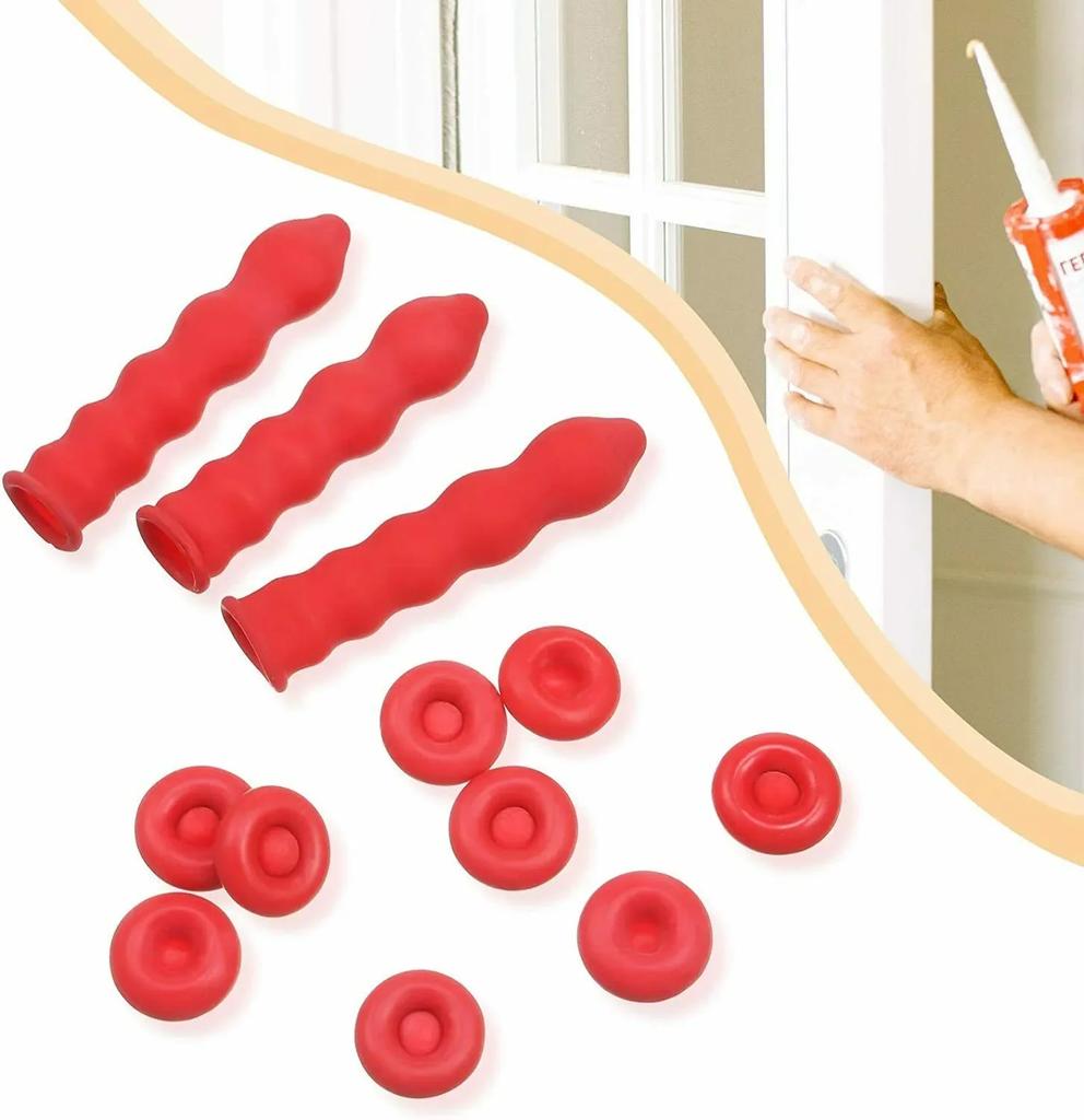 20pcs Caulk Cap Glass Glue Tip Sealing Cap Glue Mouth Protective Cover Caulking Gun Nozzles Cap Red Caulk Saving Cap