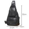 Men'S Leather Close-Fitting Breast Bag, First-Layer Cowhide Cycling Crossbody Backpack, Multi-Functional Shoulder Mobile Phone Bag