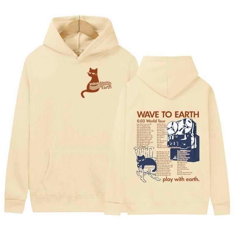 Kpop Band Wave To Earth Katze 0.03 Welttournee Hoodie Herren Damen Retro Mode Pullover Sweatshirt Harajuku Kleidung Oversized Kapuzenpullover