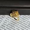 Bright Small Broken Diamonds Inlaid with Flowers Retro Light Luxury Temperament Ring Women's Ins Cold Wind Niche High-end Ring