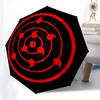 Red Concentric Circles on Black Background Sticker DecalUmbrella, Portable 3-Fold Compact Umbrella for Men & Women Gift