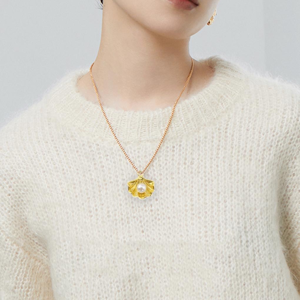 10 Pieces Casual Style Shell Pearl Pendant Necklace Anklet Hanging Decoration Jewelry Making Handicraft Accessory