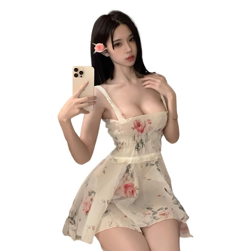 Sexy Lingerie Sexy Pure Desire Floral Suspender Flirting Hot Bed Passion No Uniform Temptation