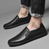 Fashion Flat Casual Men's Shoes Classic Minimalist Design Daily Office Leisure and Party Black and White Versatile Shoes Slip On