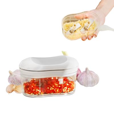 Food Chopper Manual Garlic Mincer Onion Vegetable Chopper Easy To Clean Hand Push Garlic Cutter
