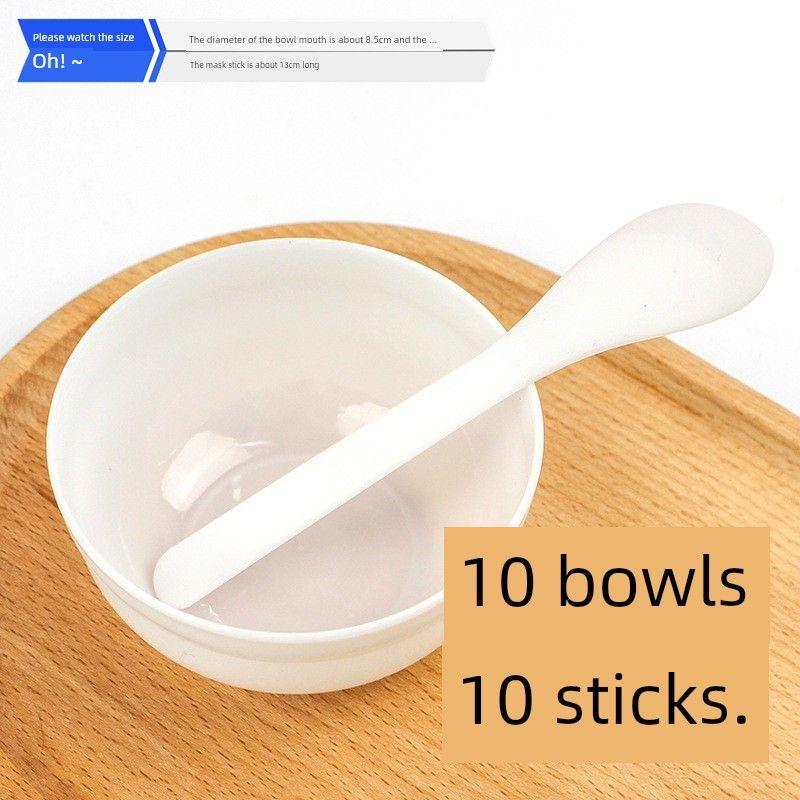 10 Suit Beauty Salon Special Mask Bowl Set Suit Mask Blending Soft Bowl DIY Facial Mask Mixing Stick Mask Stick DIY Facemask Tools
