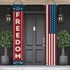 2PCS 4th of July Patriotic Decor – Hanging American Flags & Banners Set, Vibrant Red/White/Blue, Durable for Indoor & Outdoor Parties