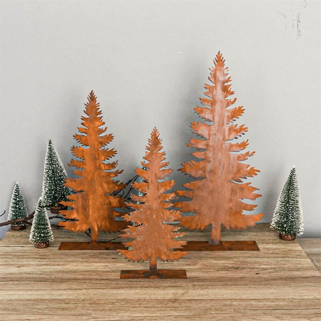 Christmas Tree Iron Desktop Decoration Ornaments, Metal Crafts, Indoor Christmas Decoration Supplies