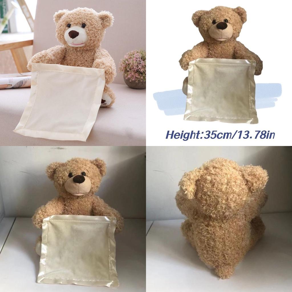 Niedlicher, sprechender Teddybär, 35 cm groß, wiederaufladbar, scheues Gesicht, batteriebetrieben
