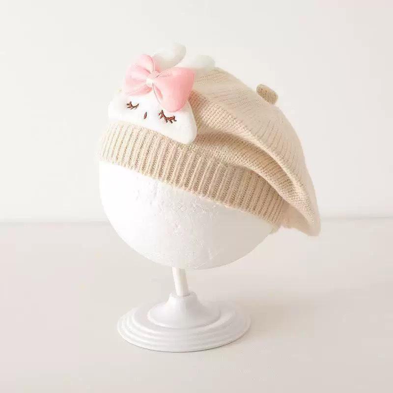 Infant Spring & Autumn Wool Beret - Cute Flower Knit Hat for Boys & Girls