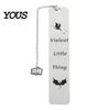 Elegant Metal Bookmark Pterosaur Bookmark, Stainless Steel Fourth Wing Design Page Marker with Black Tassel, Unique Literary Gift for Book Lovers And