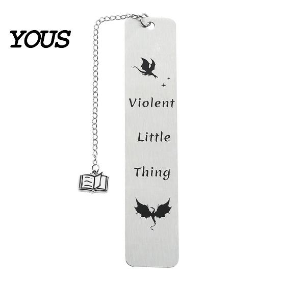 Elegant Metal Bookmark Pterosaur Bookmark, Stainless Steel Fourth Wing Design Page Marker with Black Tassel, Unique Literary Gift for Book Lovers And