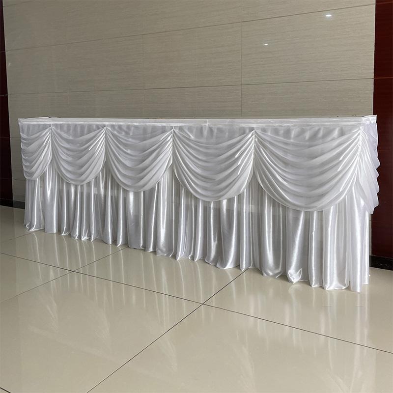 3M Hochzeit Hintergrund Vorhang Swag Quaste Ice Silk Swag Drapieren Vorhang Volant Bühne Tisch Röcke Party Bankett Hintergrund Dekor