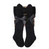 2Pcs Baby Girl Fall Outfit Vintage Cable Knit Stockings With Bow Headband Solid Spanish Socks Hair Accessories For 0-12 Months