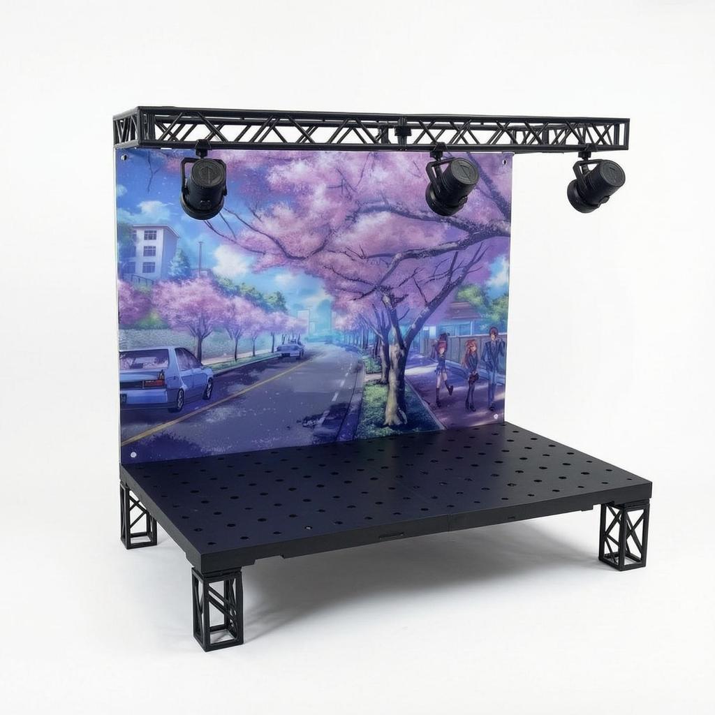 Display Stage with Lights DioramaStyle Figure Modular for Collectors, Photographers,
