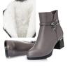 Winter Wool Women Boots Genuine Leather Snow Boots  Slope with Thick  Warm Ankle Boots Women's Boots Plus Size