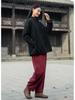 Winter Retro Chinese Cotton-Linen Women’s Coat - Solid Color, Stand Collar, Frog Button, Thickened Warm Jacket