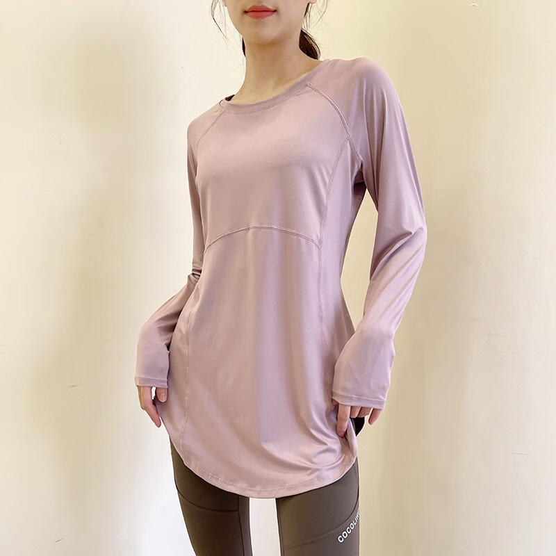 Women s Mid-Length Long-Sleeve Fitness T-Shirt S-3XL