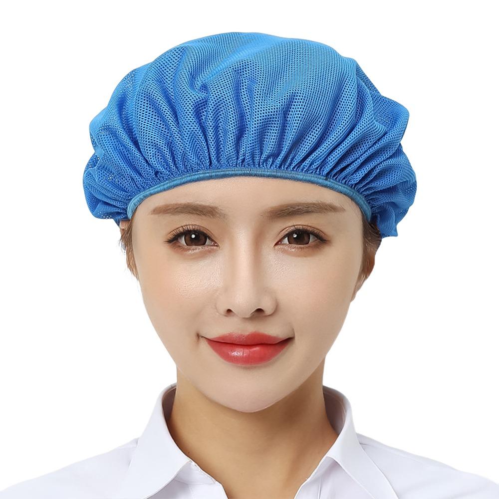 

Durable Elastic Mesh Work Hat Dust-proof Oil-Resistant Catering Work Wear Breathable Hair Nets Cap Food Service синий
