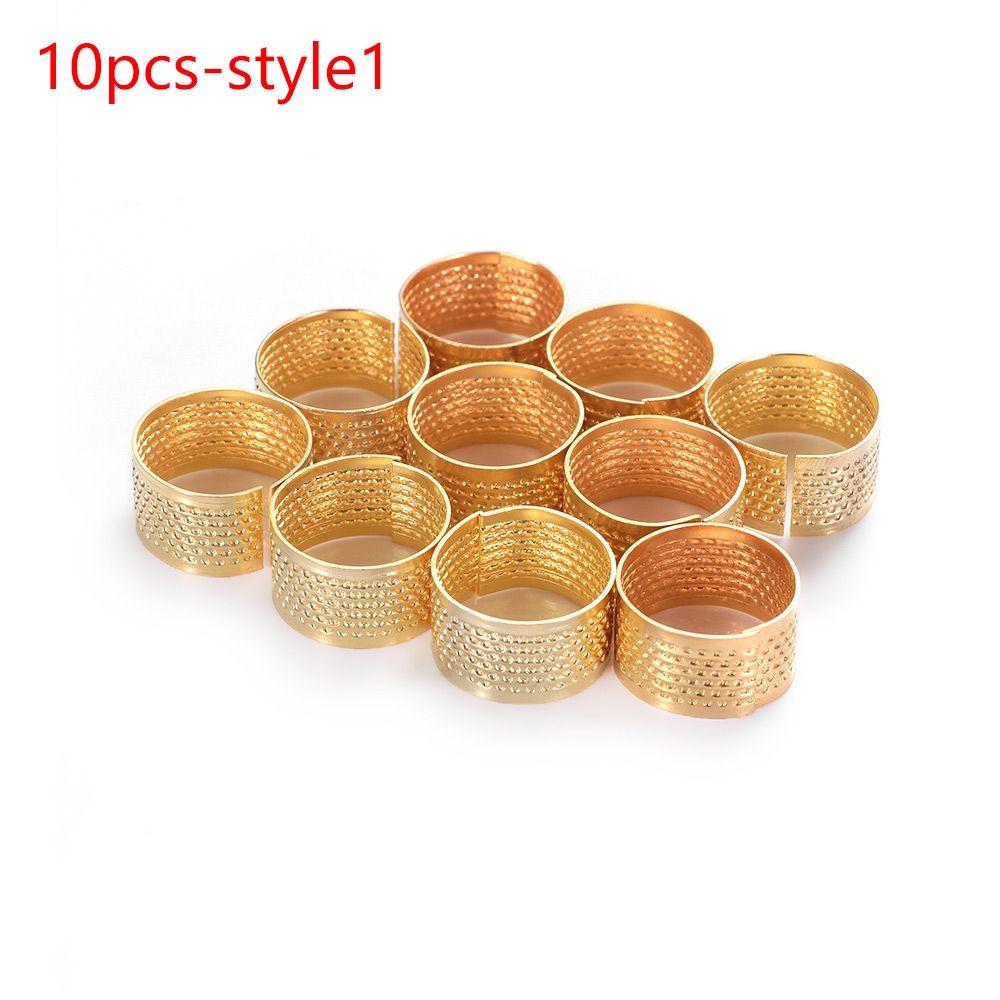 1/10pcs Stitching Tools Vintage Gold Handworking Finger Protector Needle Thimble Antique Ring Metal
