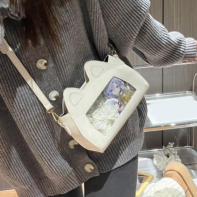 New Cat Ear Soft Cute Shoulder Bag Fashion Cartoon Crossbody Bag Personality Transparent Splicing Joker Crossbody Bag