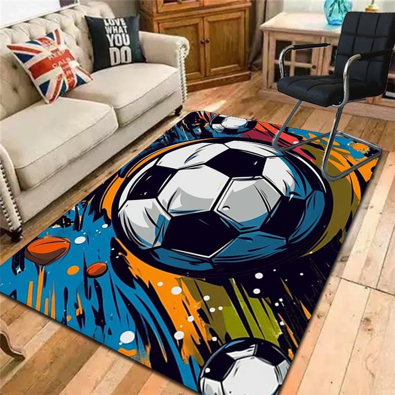 Soccer Art Rug Floor Mat for Living Room or Bedroom Soft and Comfortable Carpet a Gift for Birthday and Holiday.MFF0918637