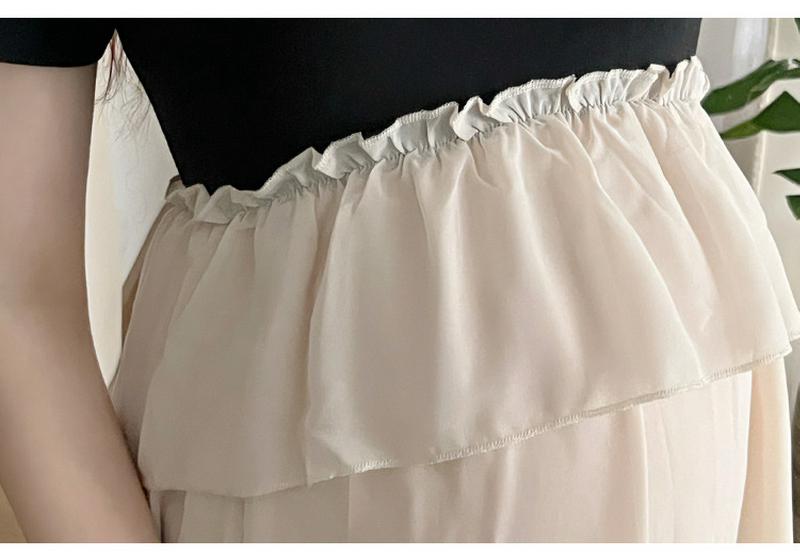 2026 Korean Style Summer Maternity Dress - Sweet, Loose, Patchwork, Fake Two-Piece Design