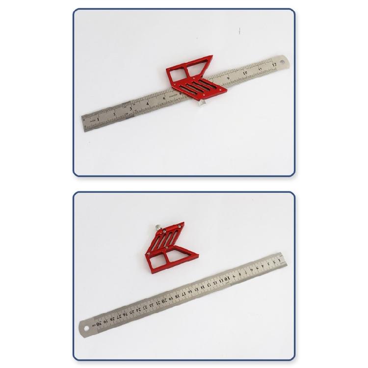 Woodworking Center Marking Tool Aluminum Alloy Square Angles Ruler 45/90° Ruler