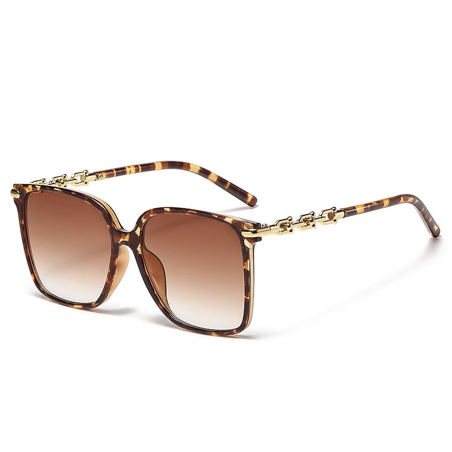 Big Frame Sunglasses For Women Designer Vintage Alloy Leg Fashion Glasses Retro Sunglasses