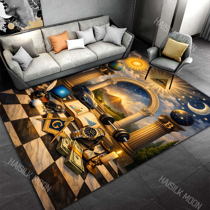 

Symbol of Wealth and Knowledge Print Carpet Rug for Living Room Bedroom Sofa Doormat Home Decor Non-slip Floor Mat 40x60cm