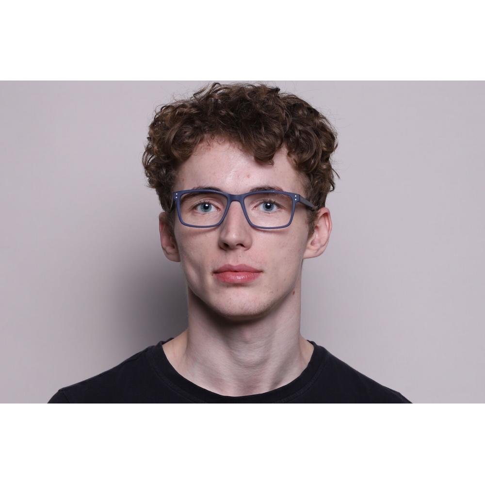 Full Rim Square Blue Smartbuy Collection Kaya A84e Fashion Unisex Eyeglasses