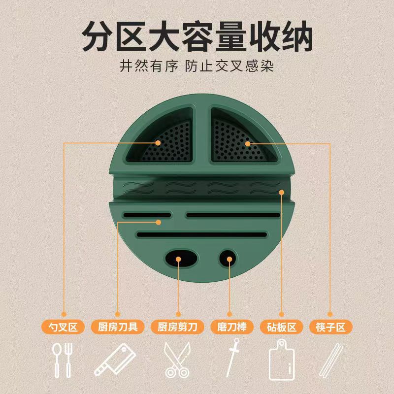 Kitchen Multi-function Knife Holder Countertop Rotating Kitchen Knife Holder Chopstick Cage Knife Storage Rack