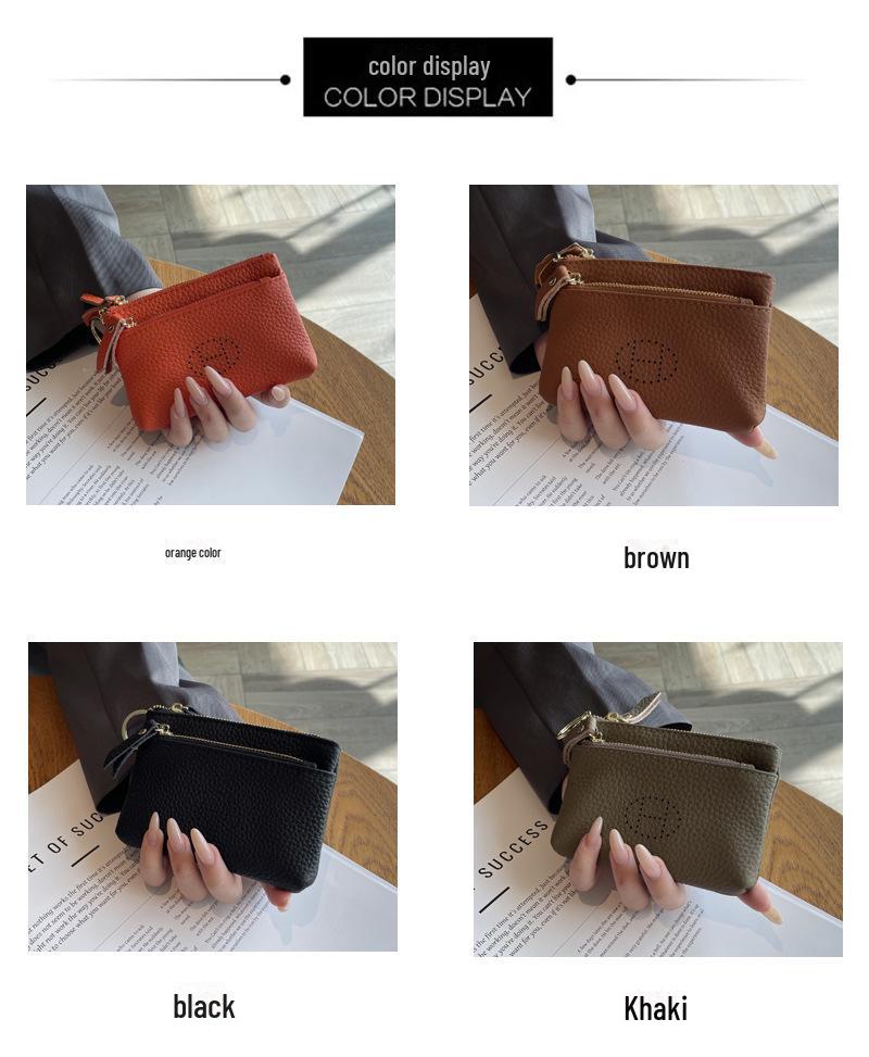 2025 Women's Genuine Leather Coin Purse: Exquisite High-End Compact Wallet with Zipper