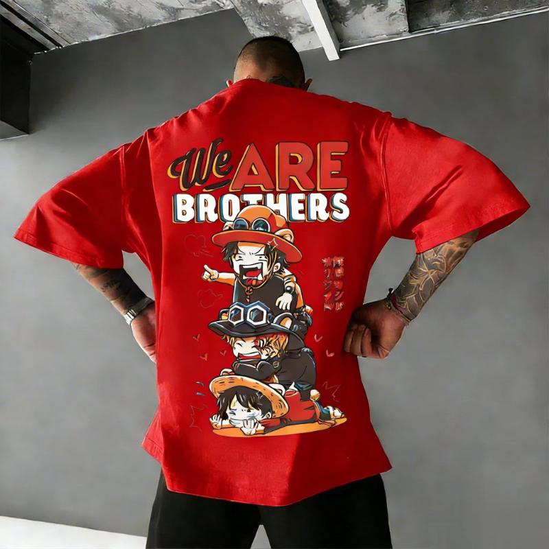One Piece Ace Luffy Brothers Anime T Shirt Men Women Oversized Cotton Loose Graphic Tee 2026 Summer Streetwear Casual Tops Y2k