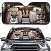 Giraffe Printed Aluminum Foil Sun Visor, Sun Protection And Heat Insulation Pad, Car Cute Pet