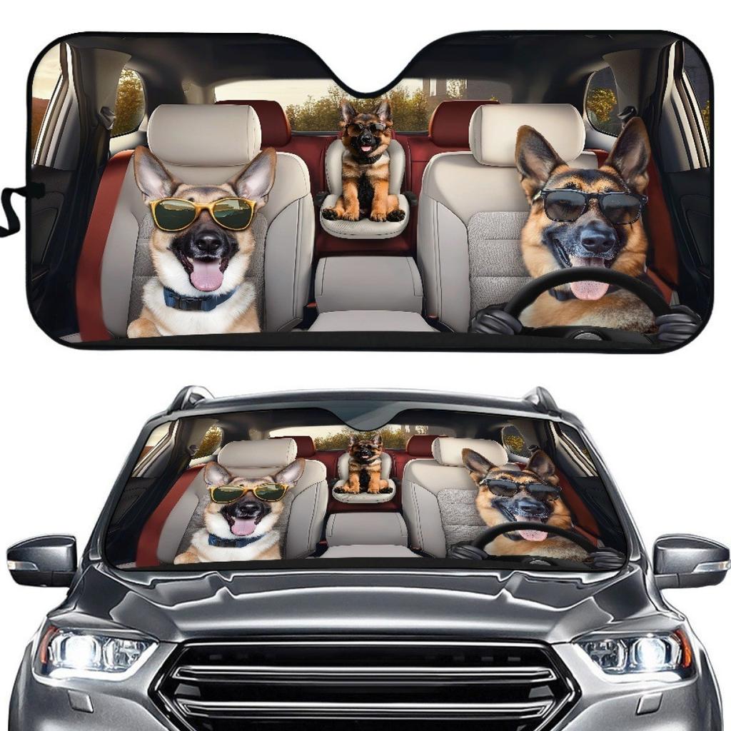 Giraffe Printed Aluminum Foil Sun Visor, Sun Protection And Heat Insulation Pad, Car Cute Pet